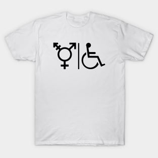 Gender Neutral and Whelchair Inclusive Bathroom Sign T-Shirt